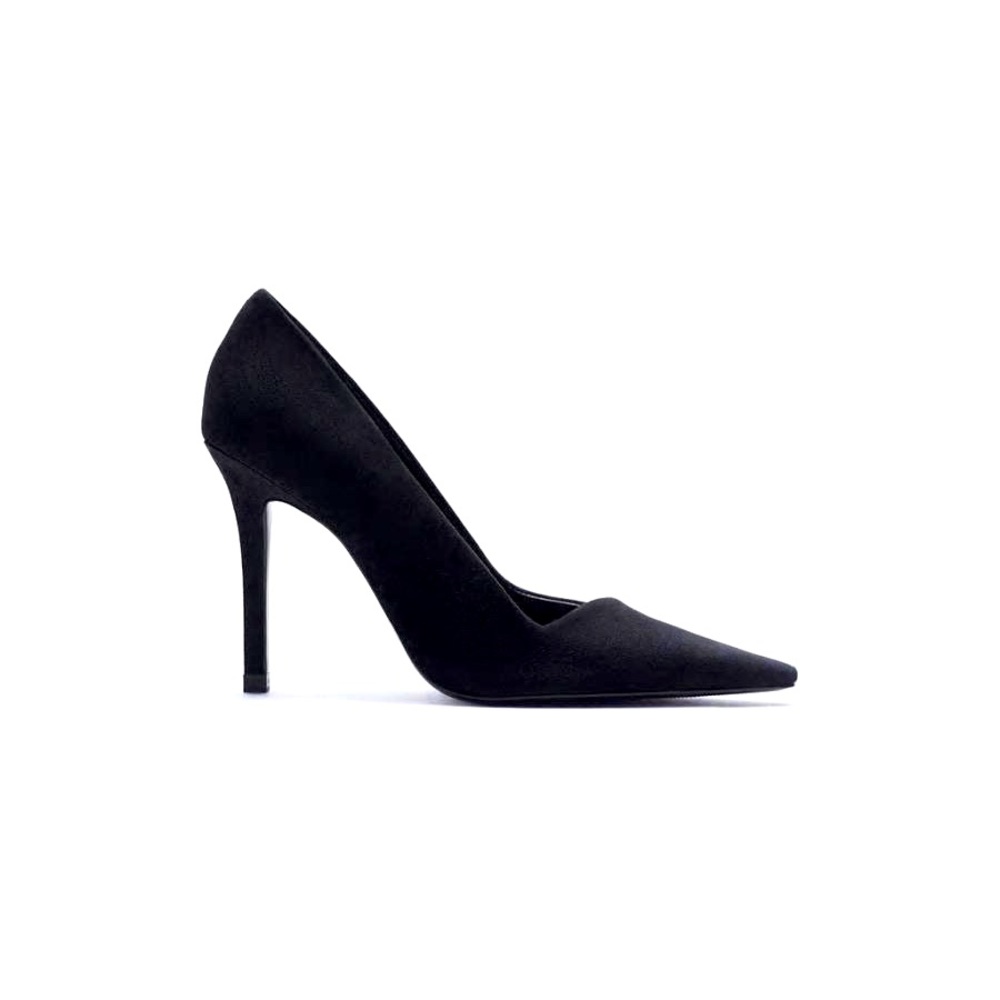 NWT FAUX SUEDE LEATHER HEELS BLACK SIZE 40 / US 9